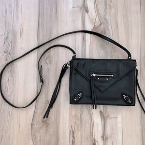 COPY - Balenciaga black leather silver zipper tassel purse crossbody clutch